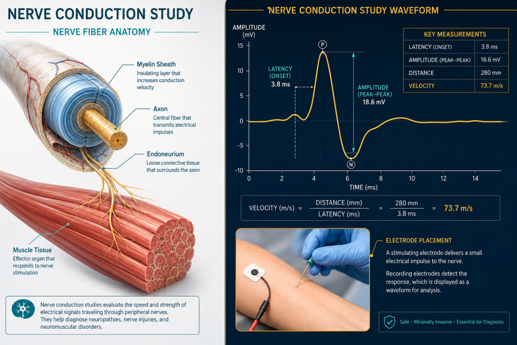 Nerve Conduction Study Illustration