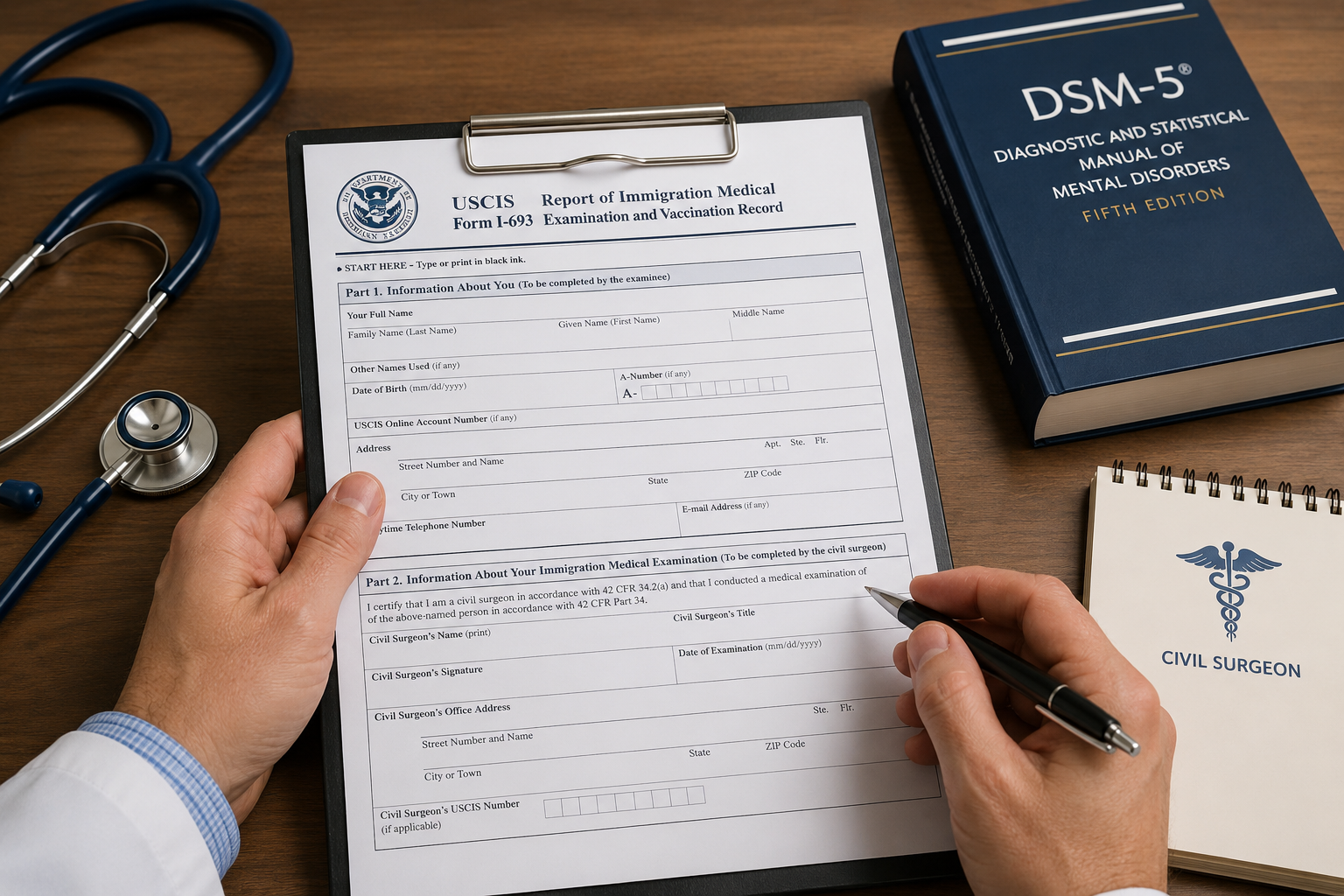 USCIS Form I-693 immigration medical exam document