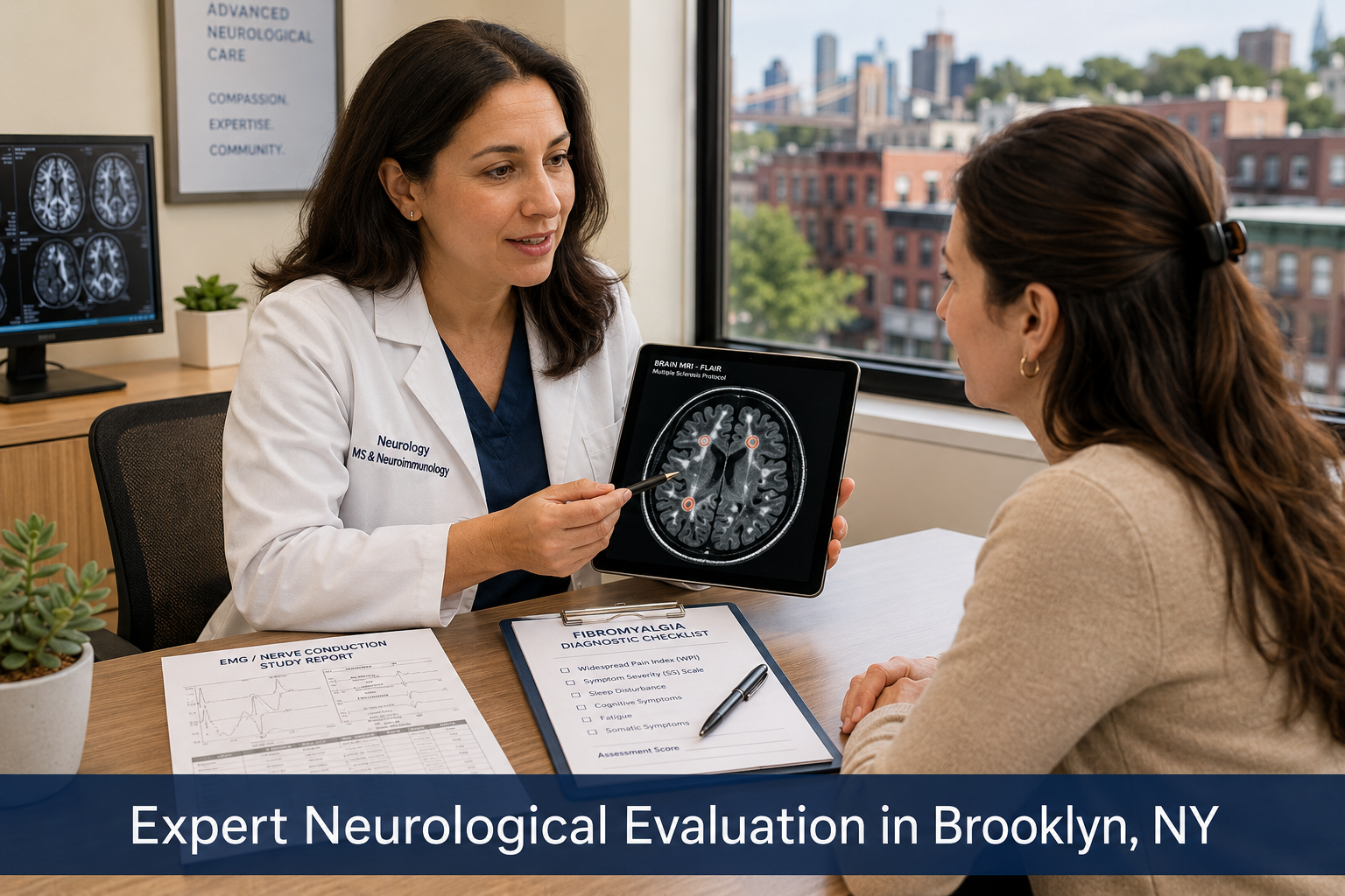 Neurology Doctor talking to a patient
